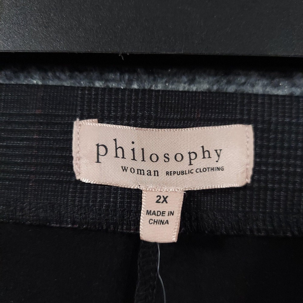 Philosophy Republic Clothing Jegging Pants Womens 2X Gray‎ Plaid Pull On Stretch - Picture 5 of 14